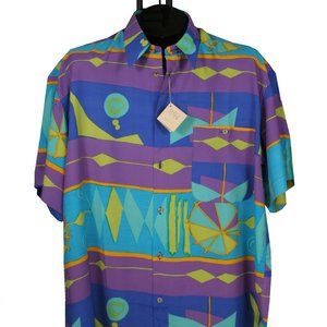 Men's Shirt Short Sleeve100% Rayon Made In Italy